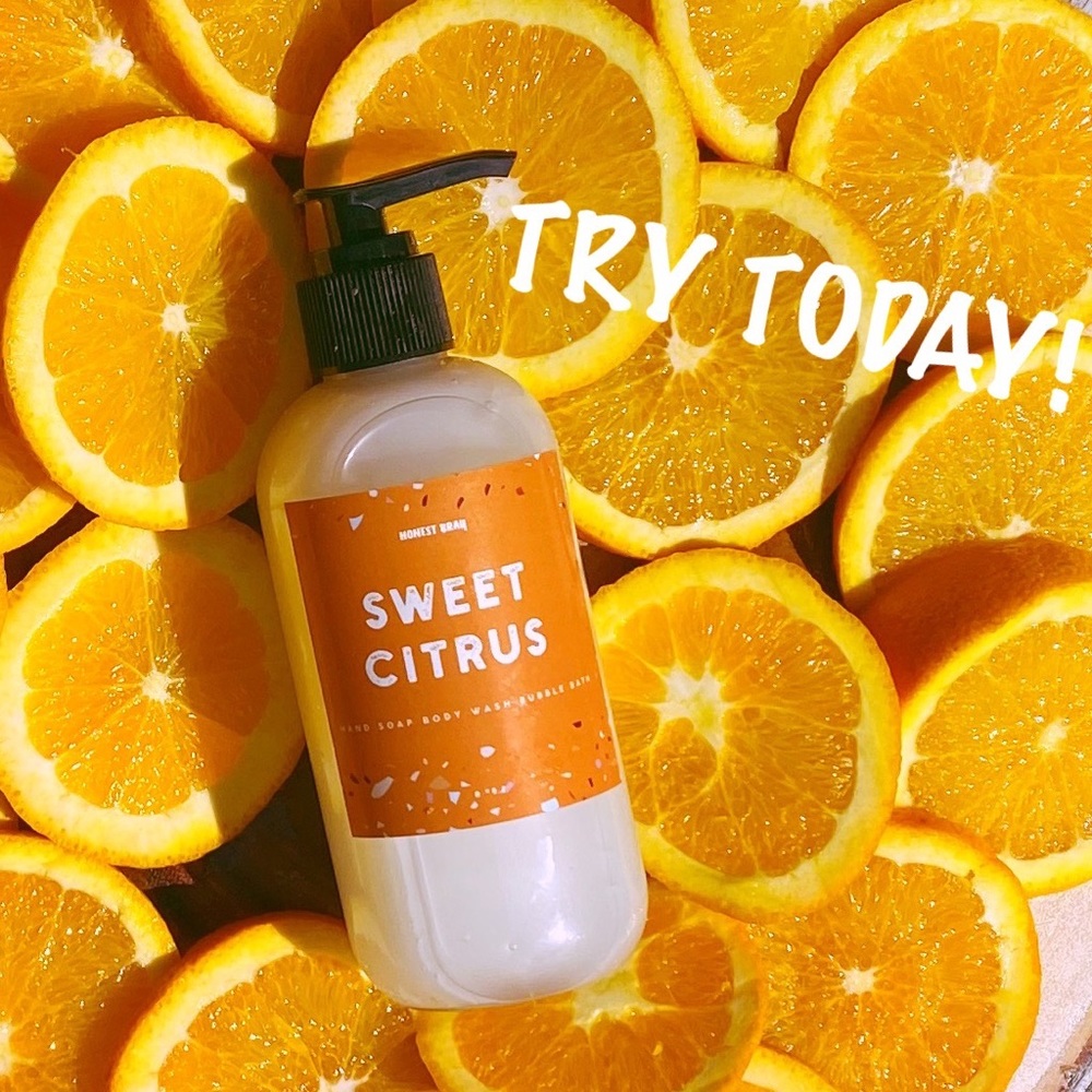 HONEST BRAY SWEET CITRUS Liquid Hand Soap Body Wash Bubble Bath 8 Oz